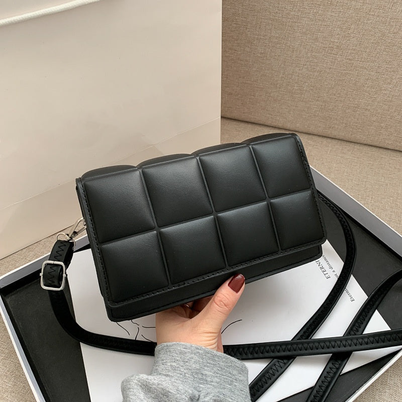 Literary Single-Shoulder Bag Minority Design Grid Plaid Crossbody Bag for Women Pink Bag for Women