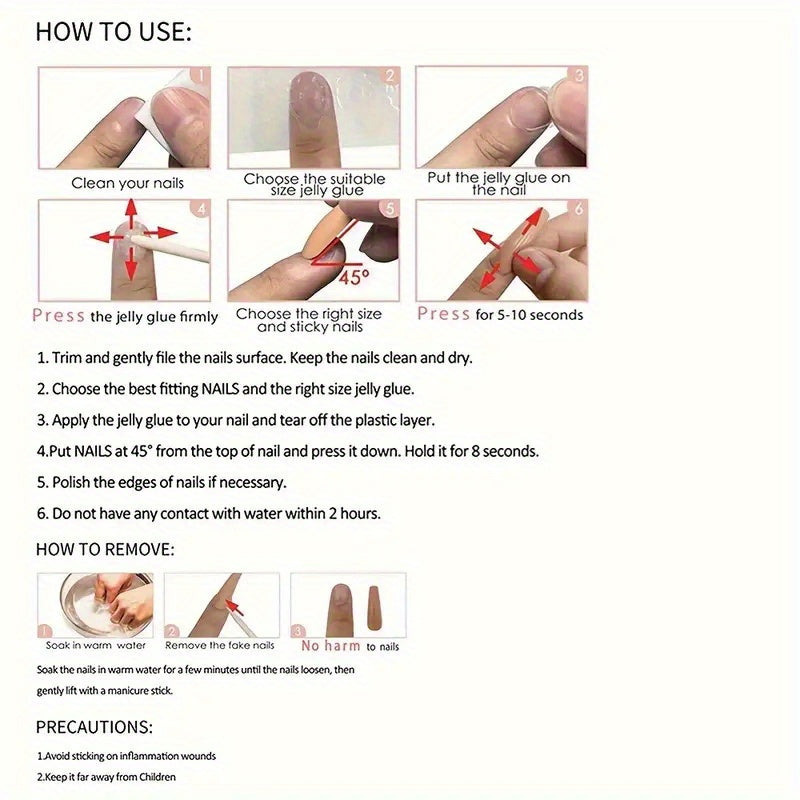 Handmade Press on Nails Long Square Fake Nails Glossy Glue on Nails Summer Colorful French Tip Acrylic Nails Squoval Artificial Nails Cute Bear Pearl Stick on False Nails with Design 10 pcs #B026 #B027