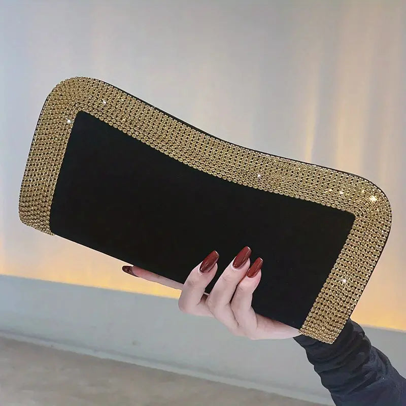 Women Beading Purse Female Clutch Shoulder Bags Party Handbags Velvet Shiny Messenger Bag