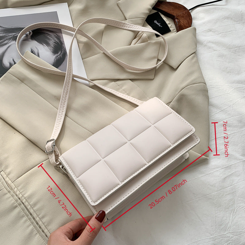 Literary Single-Shoulder Bag Minority Design Grid Plaid Crossbody Bag for Women Pink Bag for Women