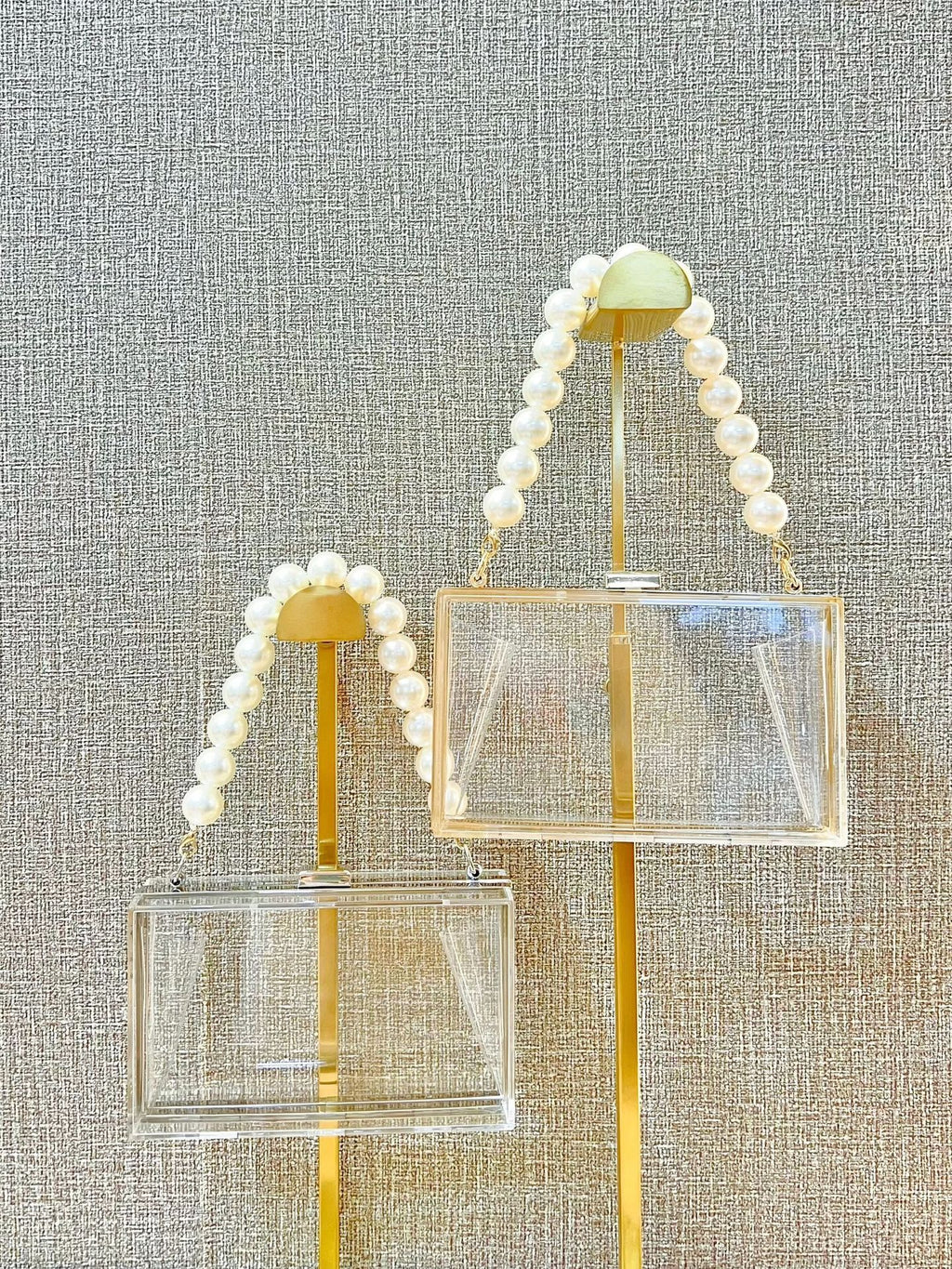 Women Clear Purse Acrylic Box Clutch Handbag, Small Transparent Crossbody Evening Bag Stadium Approved Gold Chain Strap