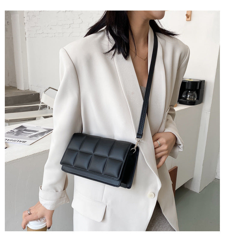 Literary Single-Shoulder Bag Minority Design Grid Plaid Crossbody Bag for Women Pink Bag for Women
