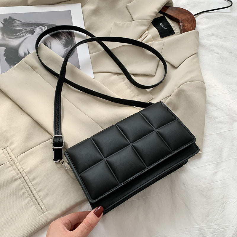 Literary Single-Shoulder Bag Minority Design Grid Plaid Crossbody Bag for Women Pink Bag for Women