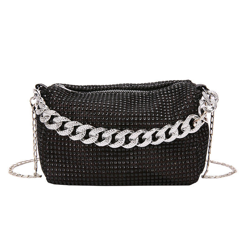 Glitter Shoulder Bag for Women Clutch Bag Underarm Bag Rhinestone Crossbody Bag Evening Bag for Wedding Party Club