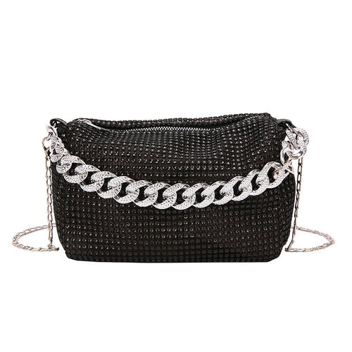 Glitter Shoulder Bag for Women Clutch Bag Underarm Bag Rhinestone Crossbody Bag Evening Bag for Wedding Party Club