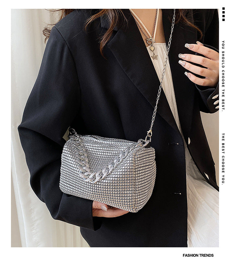 Glitter Shoulder Bag for Women Clutch Bag Underarm Bag Rhinestone Crossbody Bag Evening Bag for Wedding Party Club