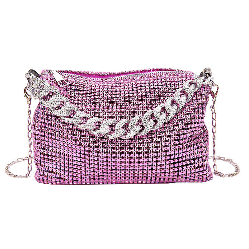 Glitter Shoulder Bag for Women Clutch Bag Underarm Bag Rhinestone Crossbody Bag Evening Bag for Wedding Party Club