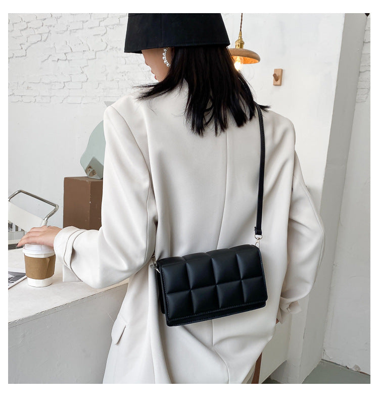 Literary Single-Shoulder Bag Minority Design Grid Plaid Crossbody Bag for Women Pink Bag for Women