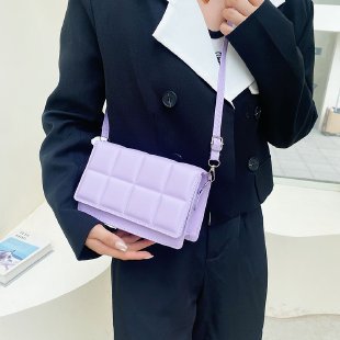 Literary Single-Shoulder Bag Minority Design Grid Plaid Crossbody Bag for Women Pink Bag for Women