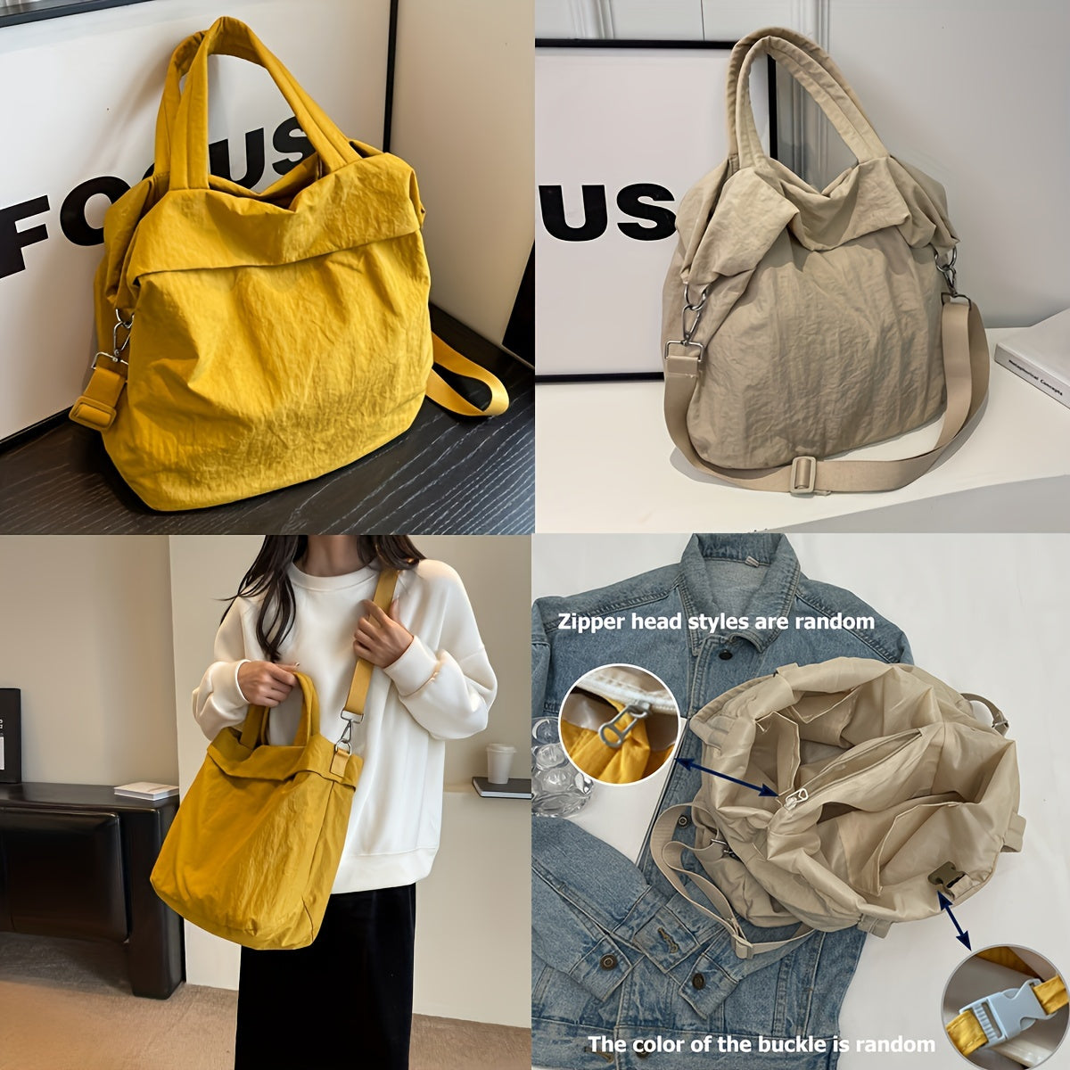 Women Crossbody Bag, Weekender Tote Bag for Girls, Large Hangbag with Shoulder and Carrying Strap Hobo Gym Bag for Sport/Yoga
