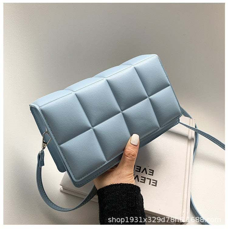 Literary Single-Shoulder Bag Minority Design Grid Plaid Crossbody Bag for Women Pink Bag for Women
