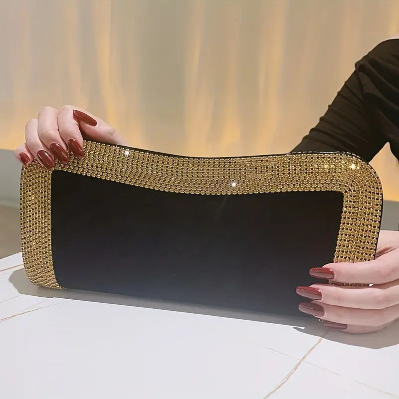 Women Beading Purse Female Clutch Shoulder Bags Party Handbags Velvet Shiny Messenger Bag