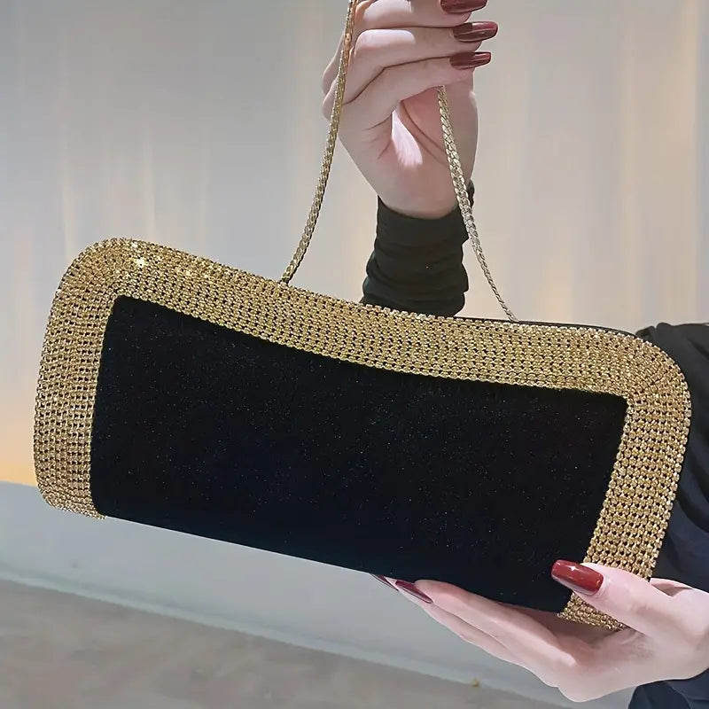 Women Beading Purse Female Clutch Shoulder Bags Party Handbags Velvet Shiny Messenger Bag