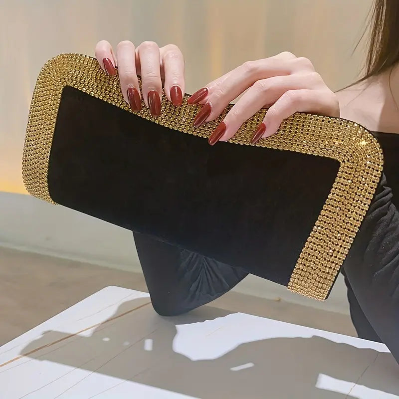 Women Beading Purse Female Clutch Shoulder Bags Party Handbags Velvet Shiny Messenger Bag