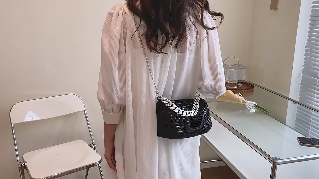 Glitter Shoulder Bag for Women Clutch Bag Underarm Bag Rhinestone Crossbody Bag Evening Bag for Wedding Party Club